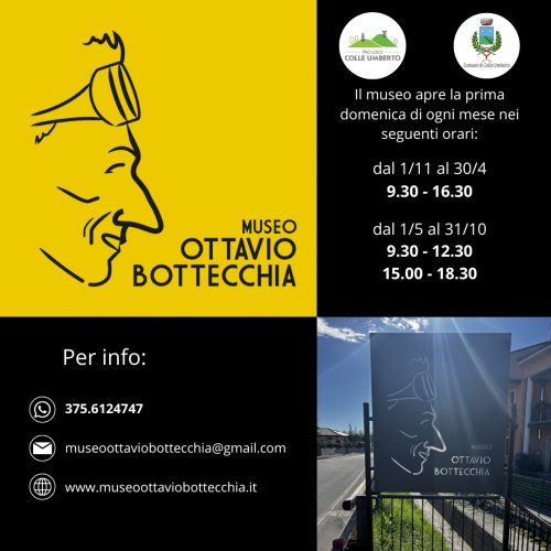 Museo aperto la prima domenica del mese. Dal 1/11 al 30/4 9.30 - 16.30  dal 1/5 al 31/10 9.30 - 12.3